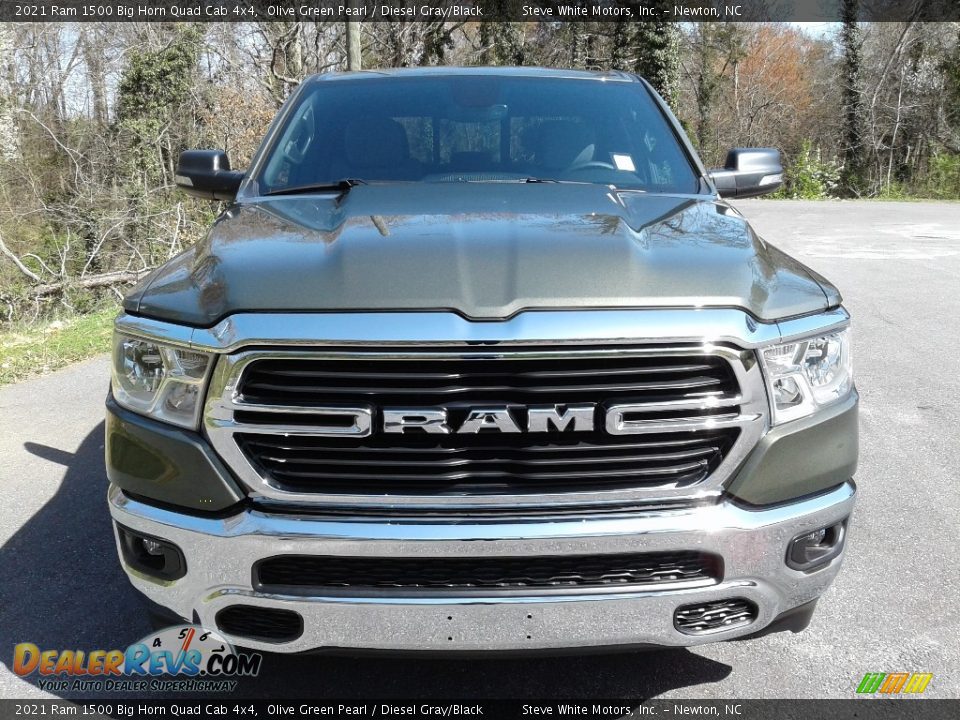 2021 Ram 1500 Big Horn Quad Cab 4x4 Olive Green Pearl / Diesel Gray/Black Photo #3