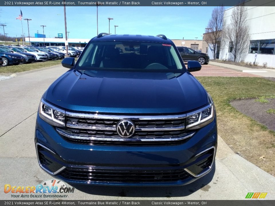2021 Volkswagen Atlas SE R-Line 4Motion Tourmaline Blue Metallic / Titan Black Photo #2