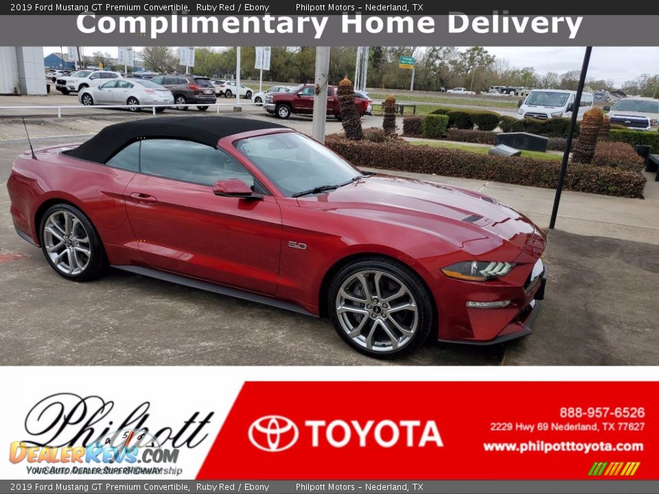 2019 Ford Mustang GT Premium Convertible Ruby Red / Ebony Photo #1