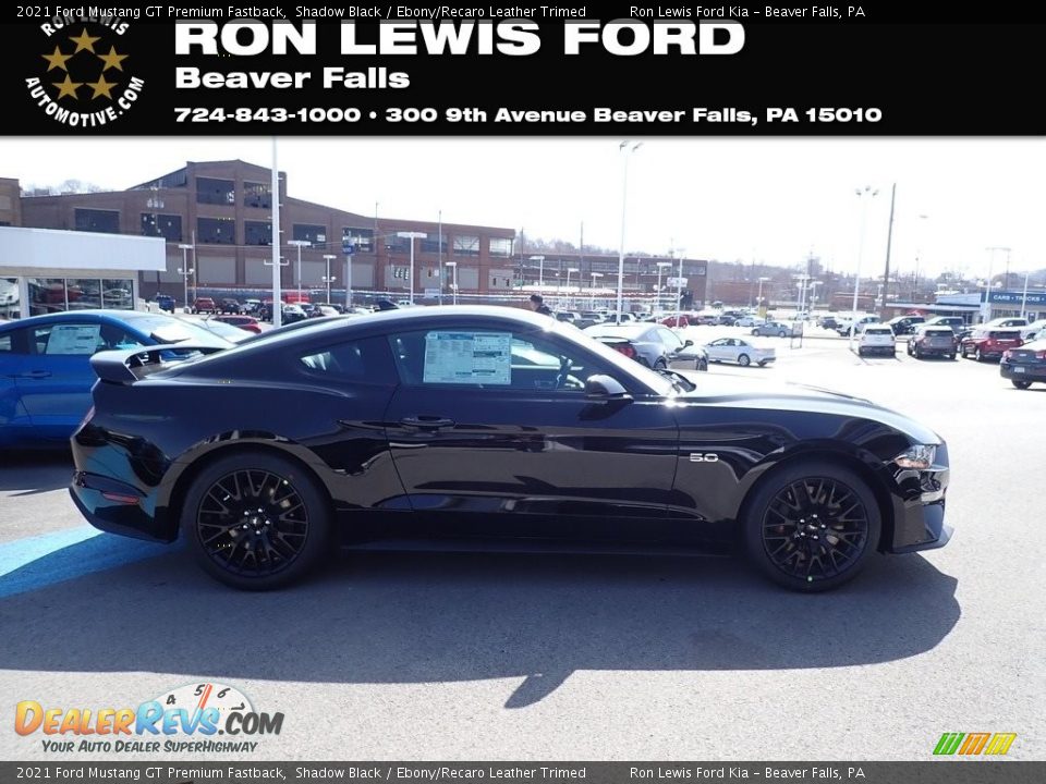 2021 Ford Mustang GT Premium Fastback Shadow Black / Ebony/Recaro Leather Trimed Photo #1
