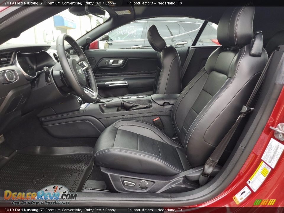 Ebony Interior - 2019 Ford Mustang GT Premium Convertible Photo #4