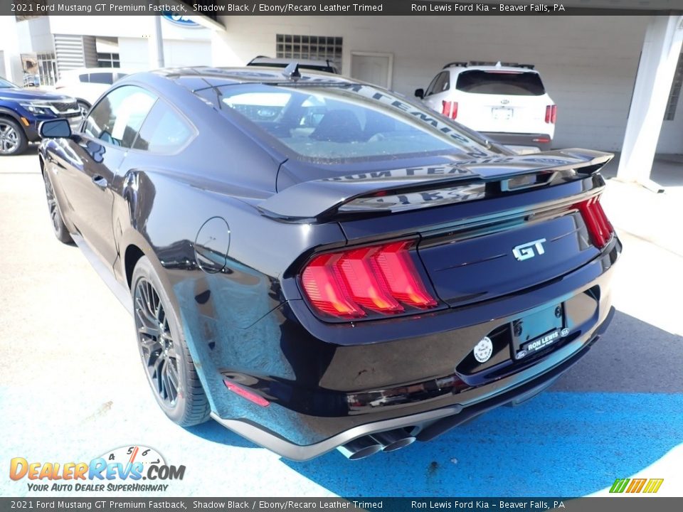 2021 Ford Mustang GT Premium Fastback Shadow Black / Ebony/Recaro Leather Trimed Photo #7