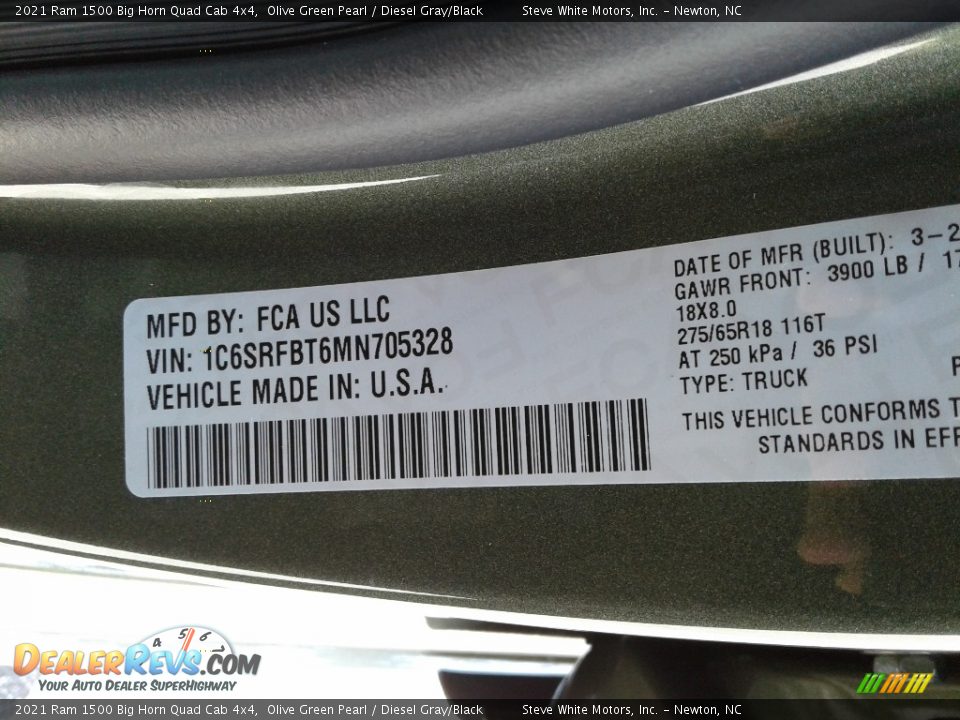 2021 Ram 1500 Big Horn Quad Cab 4x4 Olive Green Pearl / Diesel Gray/Black Photo #27