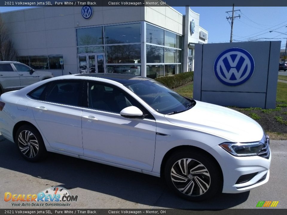 2021 Volkswagen Jetta SEL Pure White / Titan Black Photo #1
