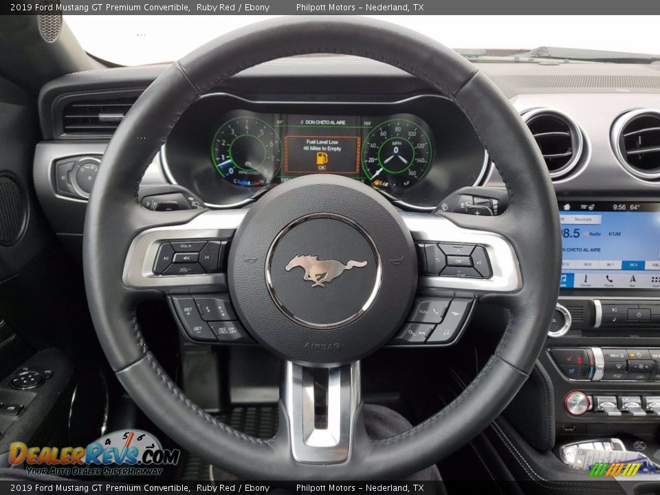 2019 Ford Mustang GT Premium Convertible Steering Wheel Photo #15