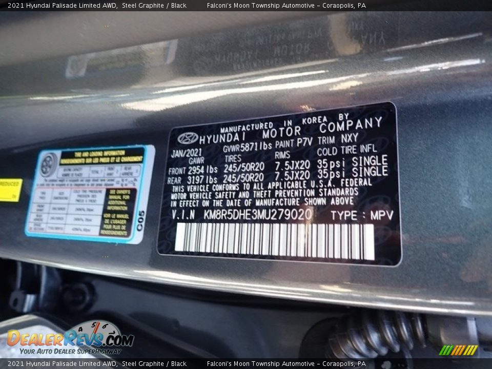 2021 Hyundai Palisade Limited AWD Steel Graphite / Black Photo #12