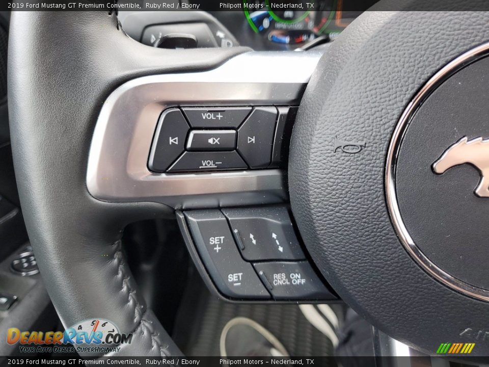 2019 Ford Mustang GT Premium Convertible Steering Wheel Photo #16