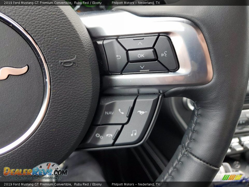 2019 Ford Mustang GT Premium Convertible Steering Wheel Photo #17