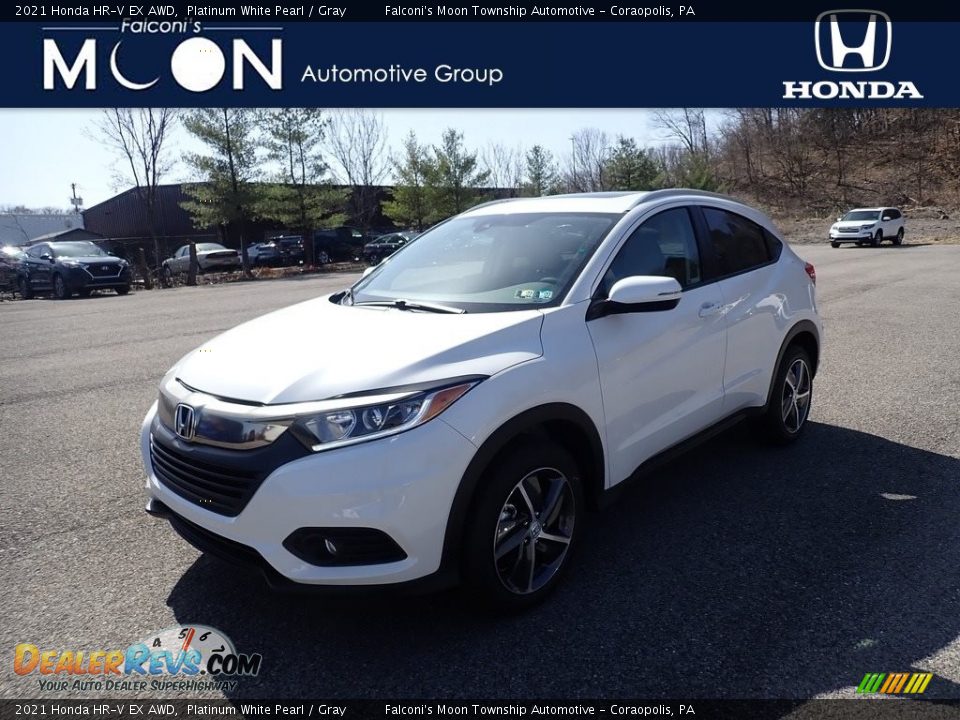 2021 Honda HR-V EX AWD Platinum White Pearl / Gray Photo #1