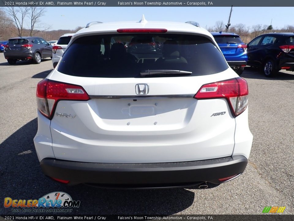 2021 Honda HR-V EX AWD Platinum White Pearl / Gray Photo #3