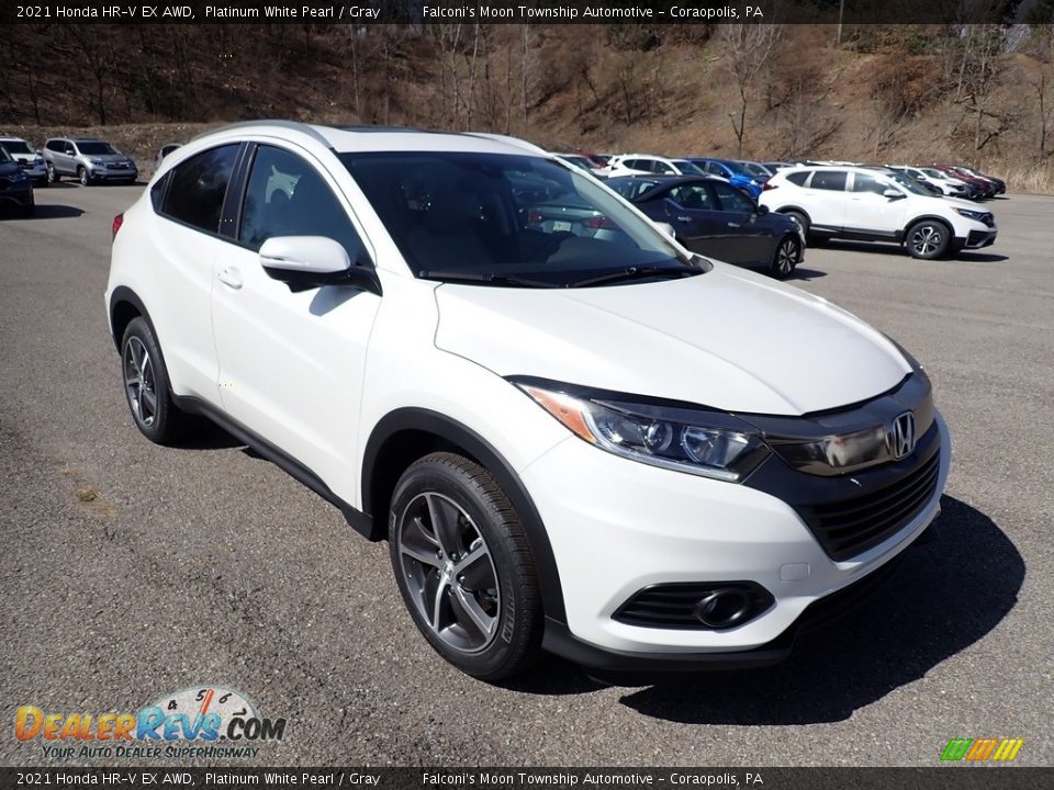 2021 Honda HR-V EX AWD Platinum White Pearl / Gray Photo #5