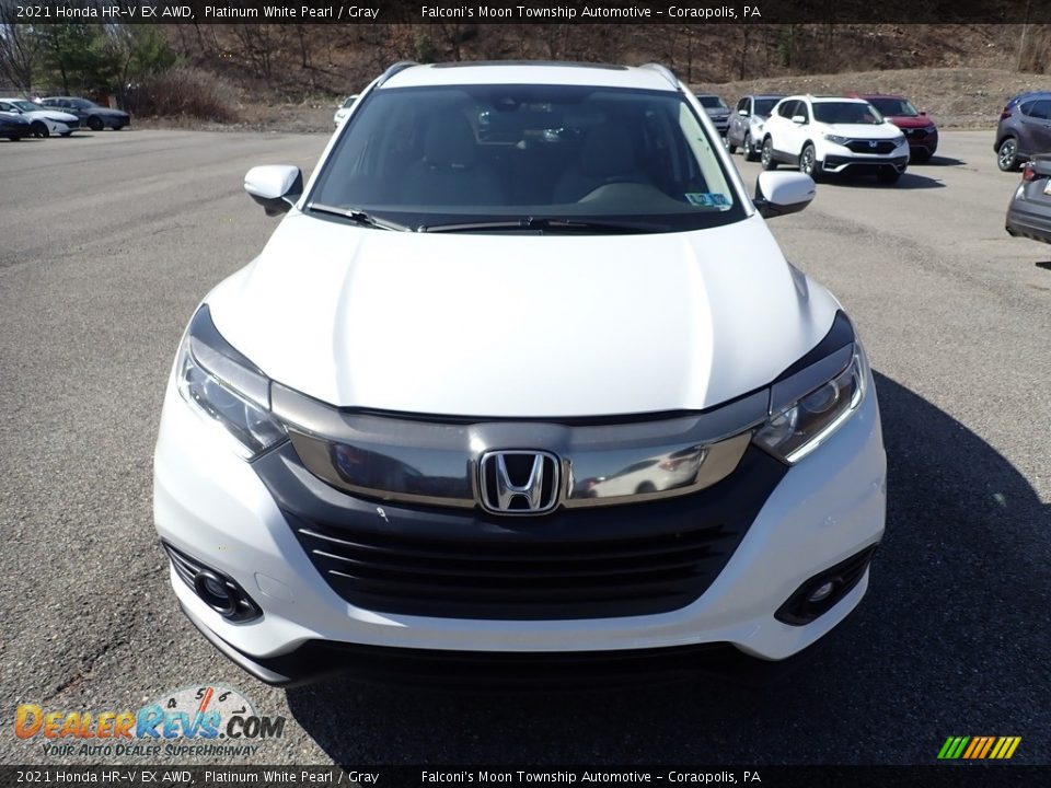 2021 Honda HR-V EX AWD Platinum White Pearl / Gray Photo #6