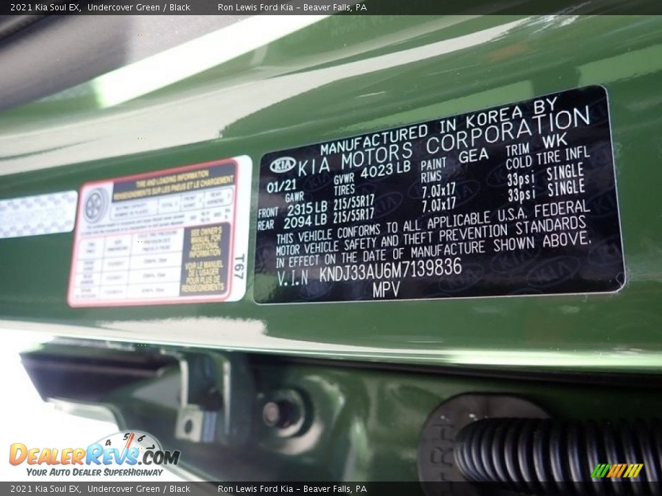 2021 Kia Soul EX Undercover Green / Black Photo #15