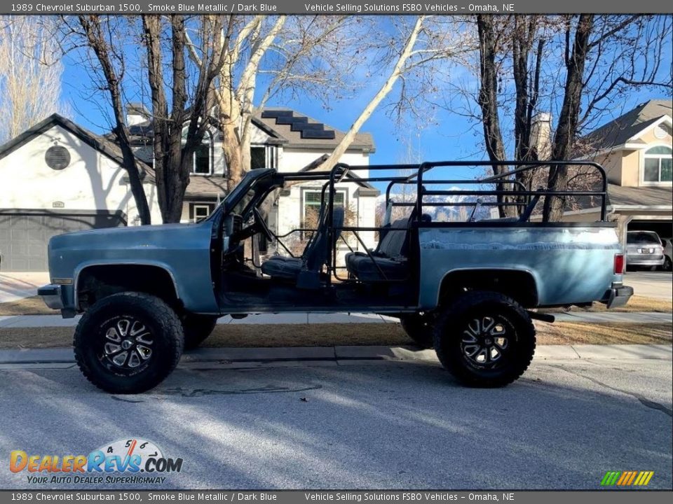 1989 Chevrolet Suburban 1500 Smoke Blue Metallic / Dark Blue Photo #6