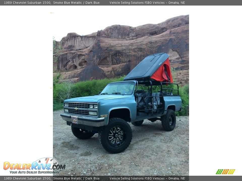 1989 Chevrolet Suburban 1500 Smoke Blue Metallic / Dark Blue Photo #7