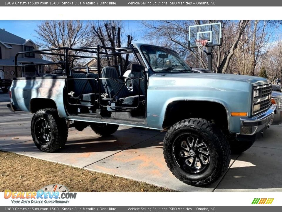 1989 Chevrolet Suburban 1500 Smoke Blue Metallic / Dark Blue Photo #9