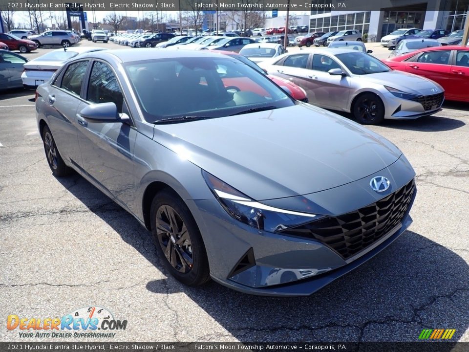 2021 Hyundai Elantra Blue Hybrid Electric Shadow / Black Photo #3