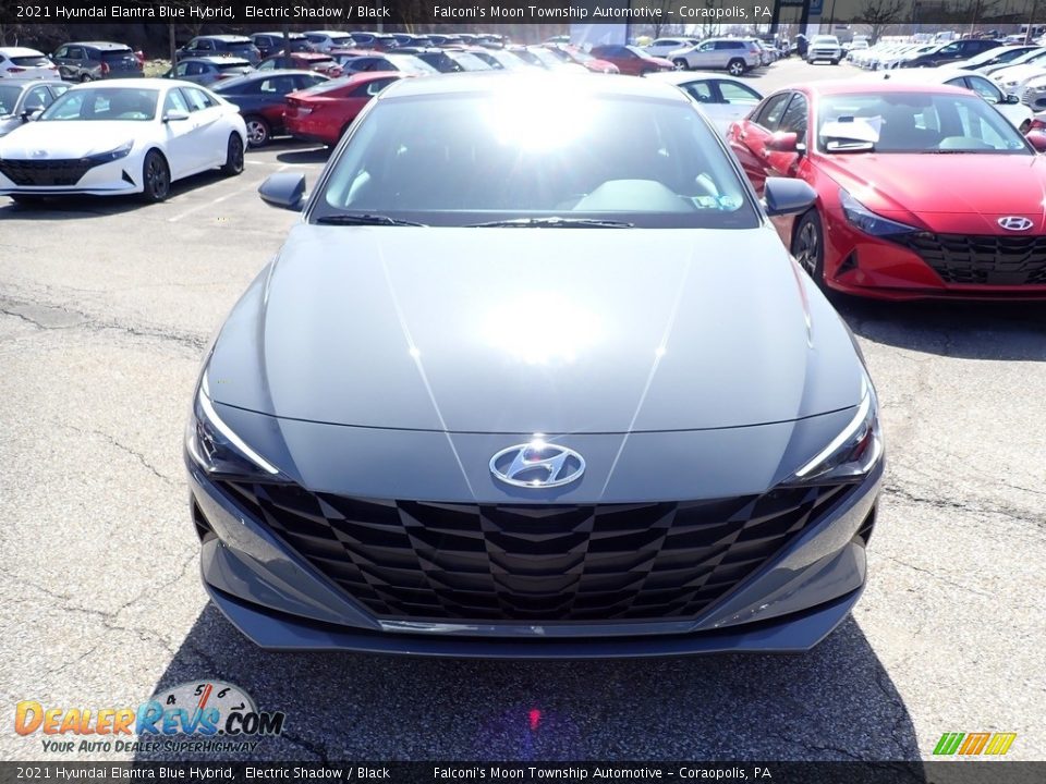 2021 Hyundai Elantra Blue Hybrid Electric Shadow / Black Photo #4