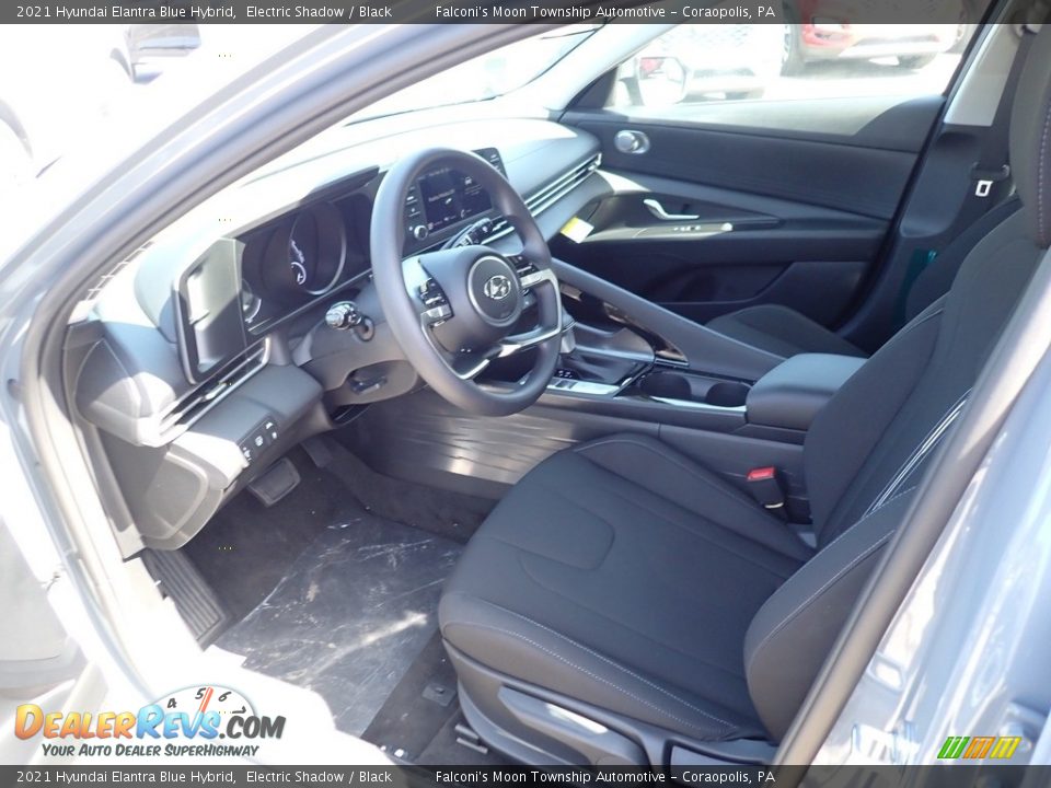 Black Interior - 2021 Hyundai Elantra Blue Hybrid Photo #10
