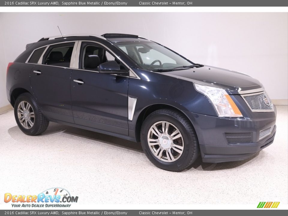 2016 Cadillac SRX Luxury AWD Sapphire Blue Metallic / Ebony/Ebony Photo #1