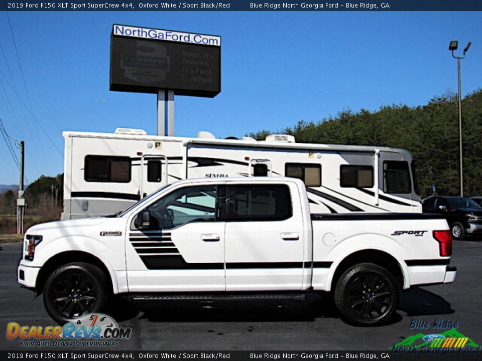 2019 Ford F150 XLT Sport SuperCrew 4x4 Oxford White / Sport Black/Red Photo #2