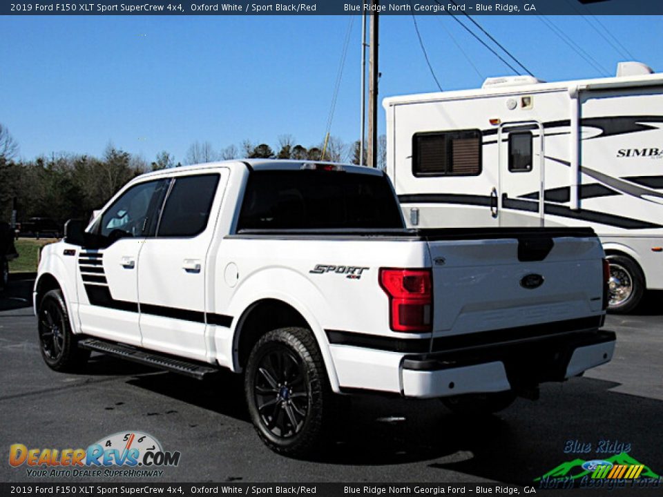 2019 Ford F150 XLT Sport SuperCrew 4x4 Oxford White / Sport Black/Red Photo #3