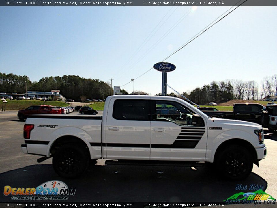 2019 Ford F150 XLT Sport SuperCrew 4x4 Oxford White / Sport Black/Red Photo #6