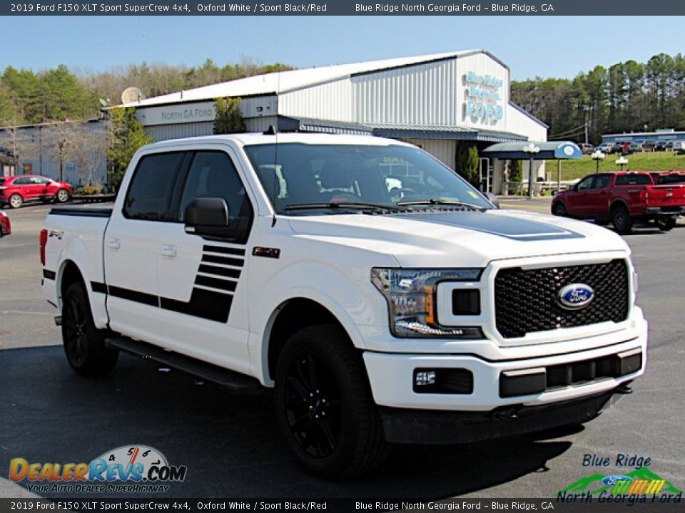 2019 Ford F150 XLT Sport SuperCrew 4x4 Oxford White / Sport Black/Red Photo #7