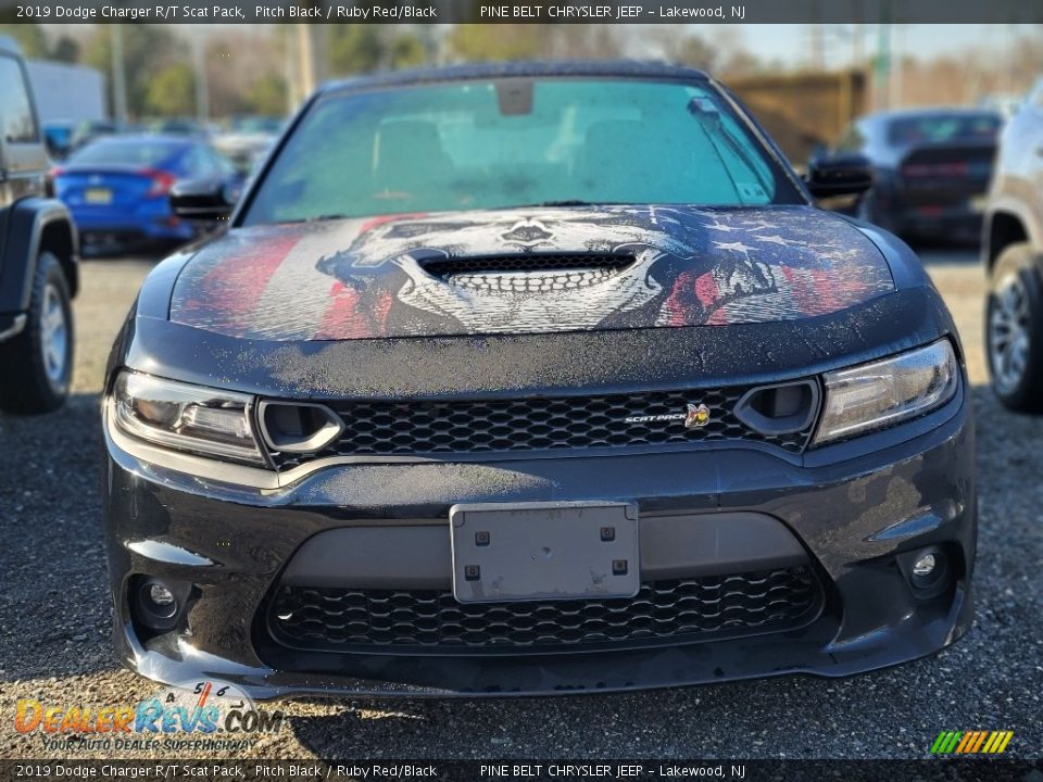 2019 Dodge Charger R/T Scat Pack Pitch Black / Ruby Red/Black Photo #2
