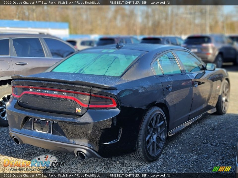 2019 Dodge Charger R/T Scat Pack Pitch Black / Ruby Red/Black Photo #3