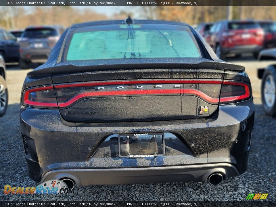 2019 Dodge Charger R/T Scat Pack Pitch Black / Ruby Red/Black Photo #4