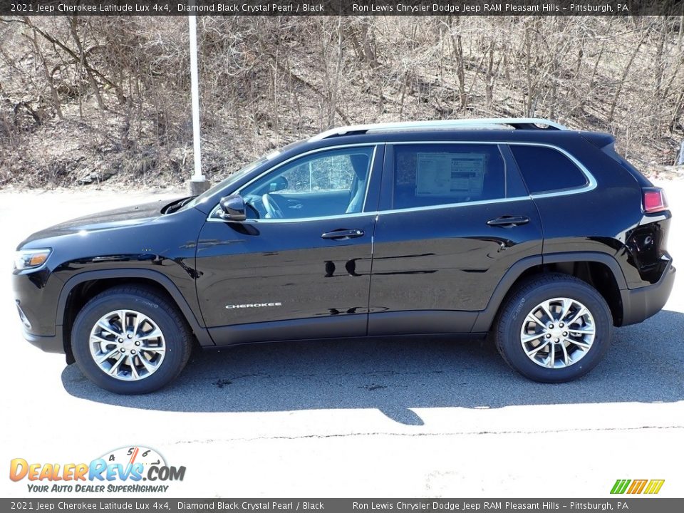 2021 Jeep Cherokee Latitude Lux 4x4 Diamond Black Crystal Pearl / Black Photo #2