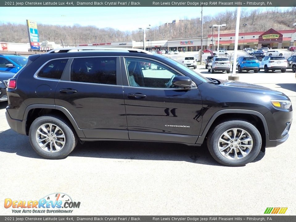 2021 Jeep Cherokee Latitude Lux 4x4 Diamond Black Crystal Pearl / Black Photo #7