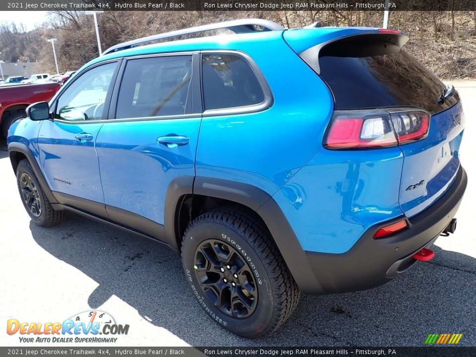 2021 Jeep Cherokee Traihawk 4x4 Hydro Blue Pearl / Black Photo #3