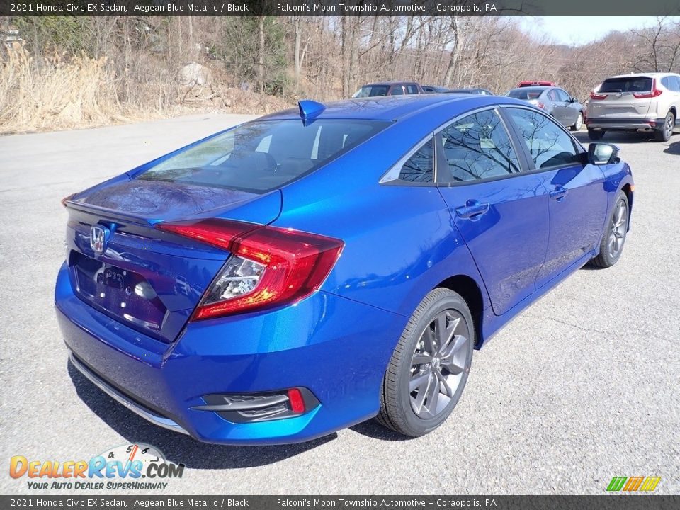 2021 Honda Civic EX Sedan Aegean Blue Metallic / Black Photo #4