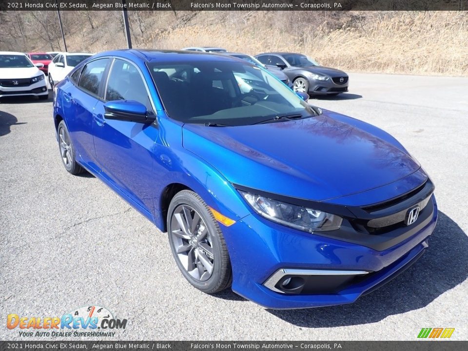 2021 Honda Civic EX Sedan Aegean Blue Metallic / Black Photo #5