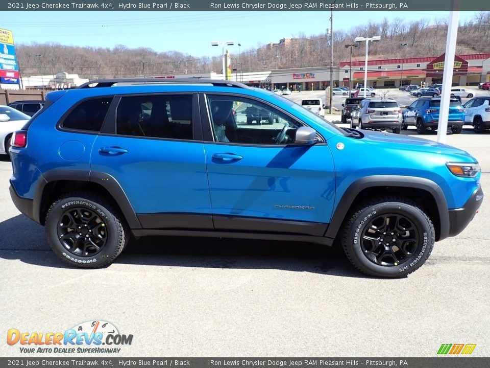 2021 Jeep Cherokee Traihawk 4x4 Hydro Blue Pearl / Black Photo #7