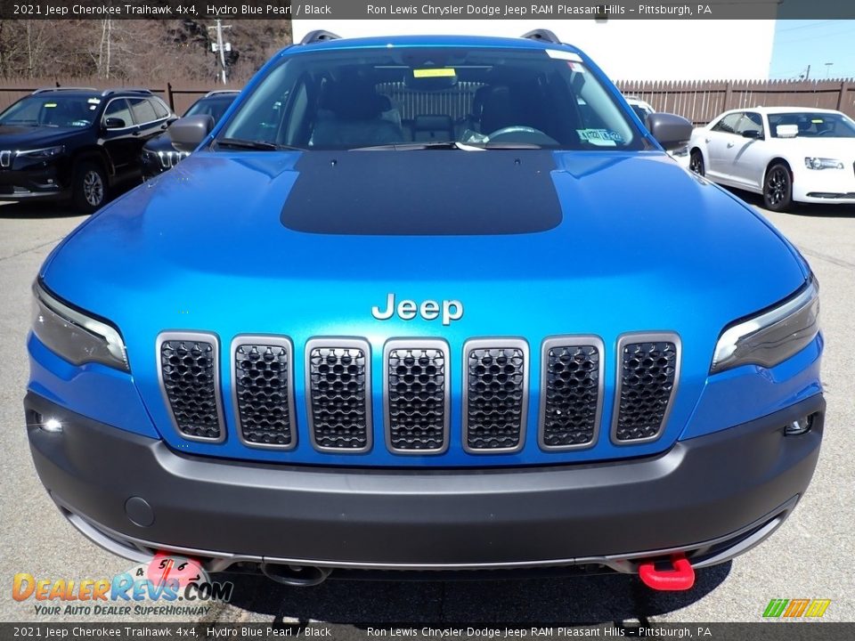 2021 Jeep Cherokee Traihawk 4x4 Hydro Blue Pearl / Black Photo #9