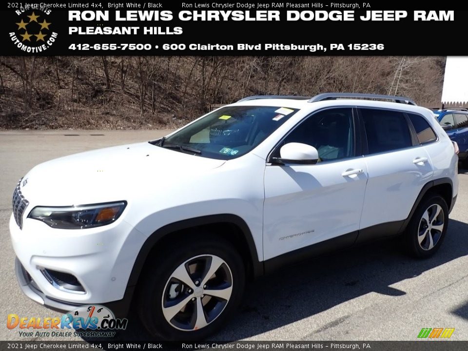 2021 Jeep Cherokee Limited 4x4 Bright White / Black Photo #1