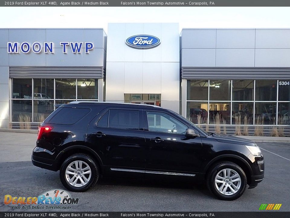 2019 Ford Explorer XLT 4WD Agate Black / Medium Black Photo #1