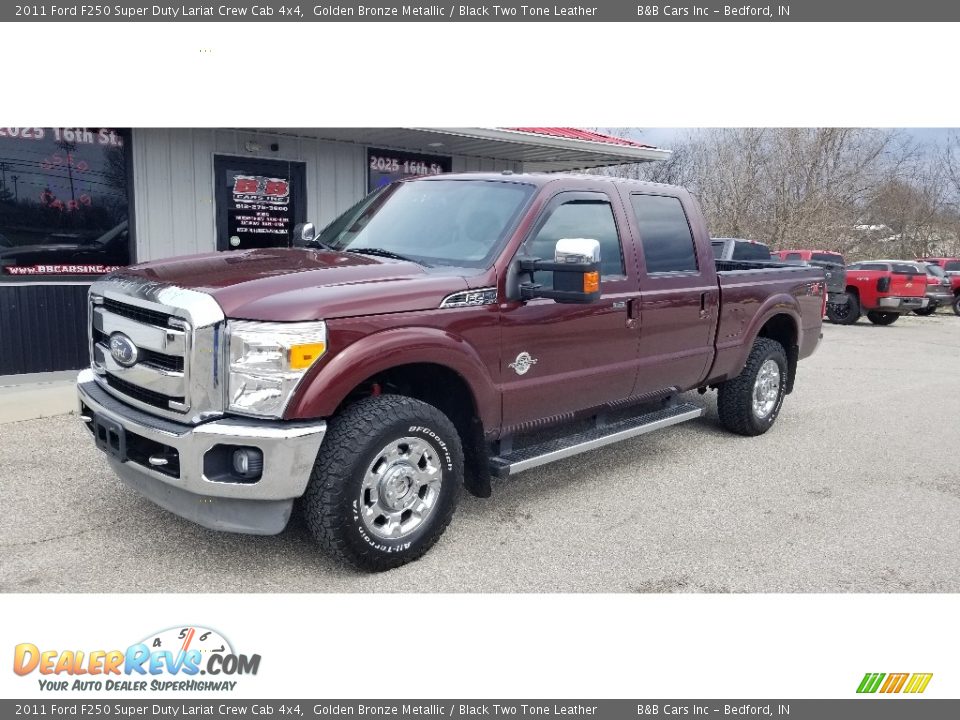 2011 Ford F250 Super Duty Lariat Crew Cab 4x4 Golden Bronze Metallic / Black Two Tone Leather Photo #1