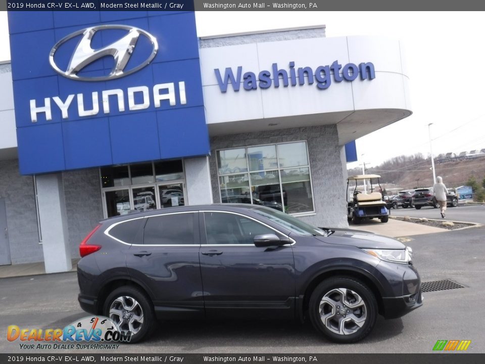 2019 Honda CR-V EX-L AWD Modern Steel Metallic / Gray Photo #2