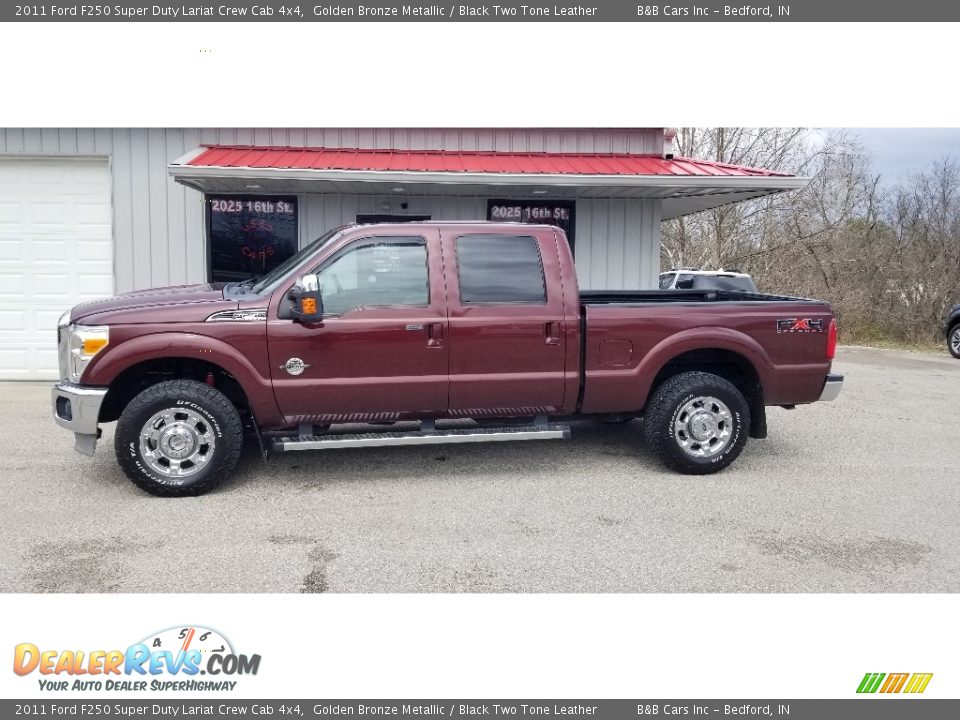 2011 Ford F250 Super Duty Lariat Crew Cab 4x4 Golden Bronze Metallic / Black Two Tone Leather Photo #2