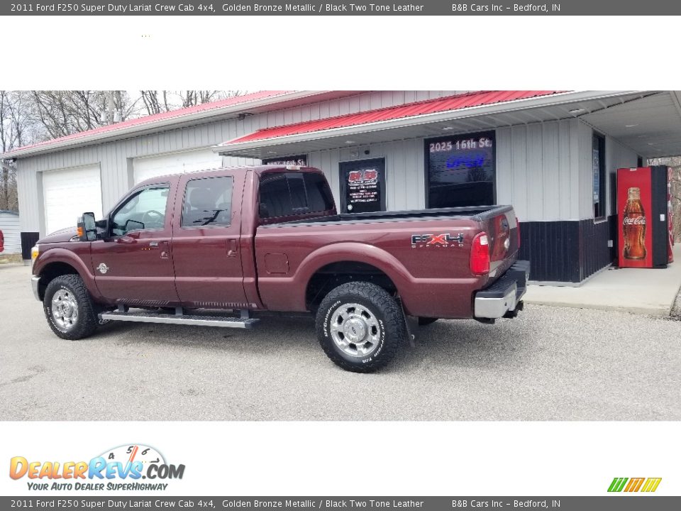 2011 Ford F250 Super Duty Lariat Crew Cab 4x4 Golden Bronze Metallic / Black Two Tone Leather Photo #3