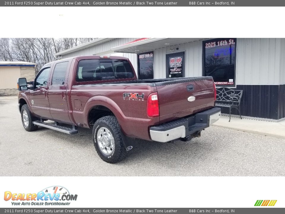 2011 Ford F250 Super Duty Lariat Crew Cab 4x4 Golden Bronze Metallic / Black Two Tone Leather Photo #4