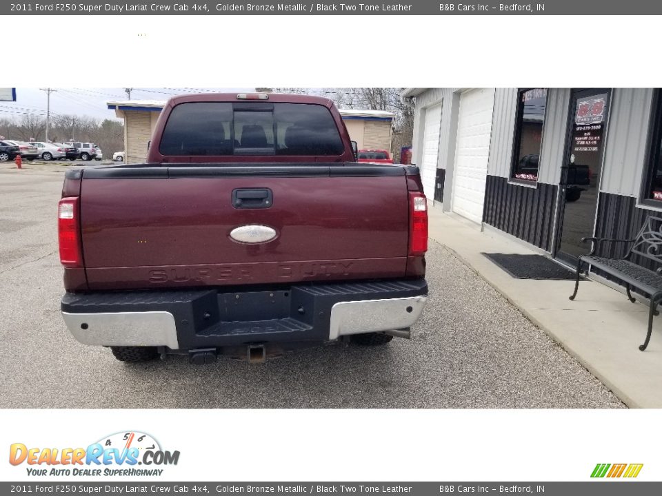 2011 Ford F250 Super Duty Lariat Crew Cab 4x4 Golden Bronze Metallic / Black Two Tone Leather Photo #5