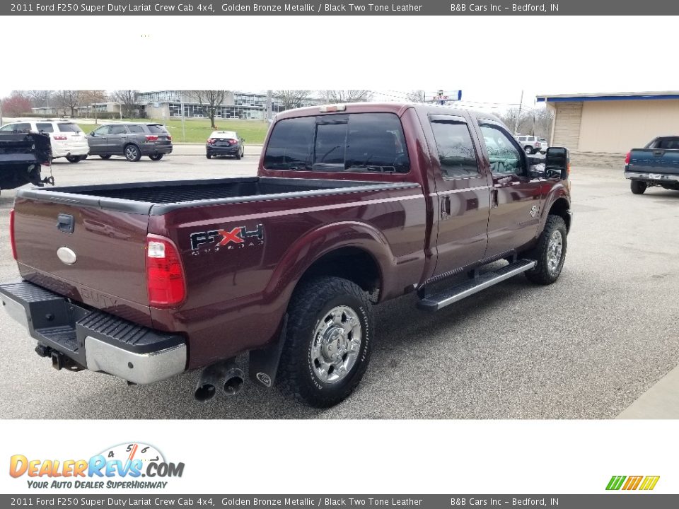 2011 Ford F250 Super Duty Lariat Crew Cab 4x4 Golden Bronze Metallic / Black Two Tone Leather Photo #6