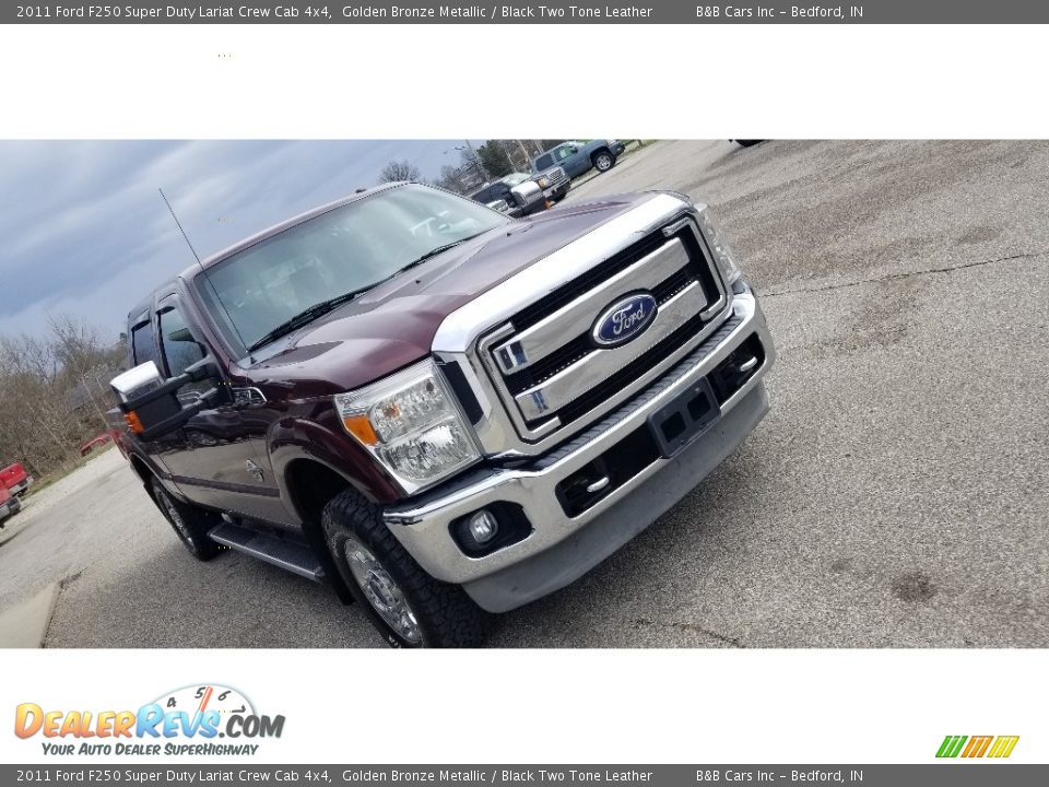 2011 Ford F250 Super Duty Lariat Crew Cab 4x4 Golden Bronze Metallic / Black Two Tone Leather Photo #8