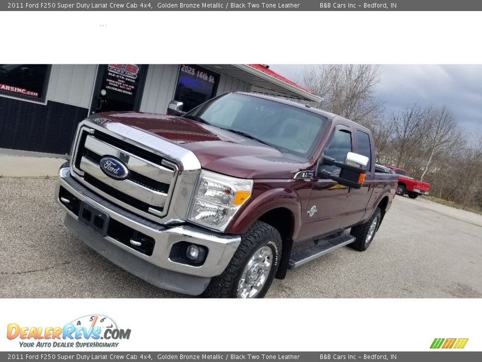 2011 Ford F250 Super Duty Lariat Crew Cab 4x4 Golden Bronze Metallic / Black Two Tone Leather Photo #9