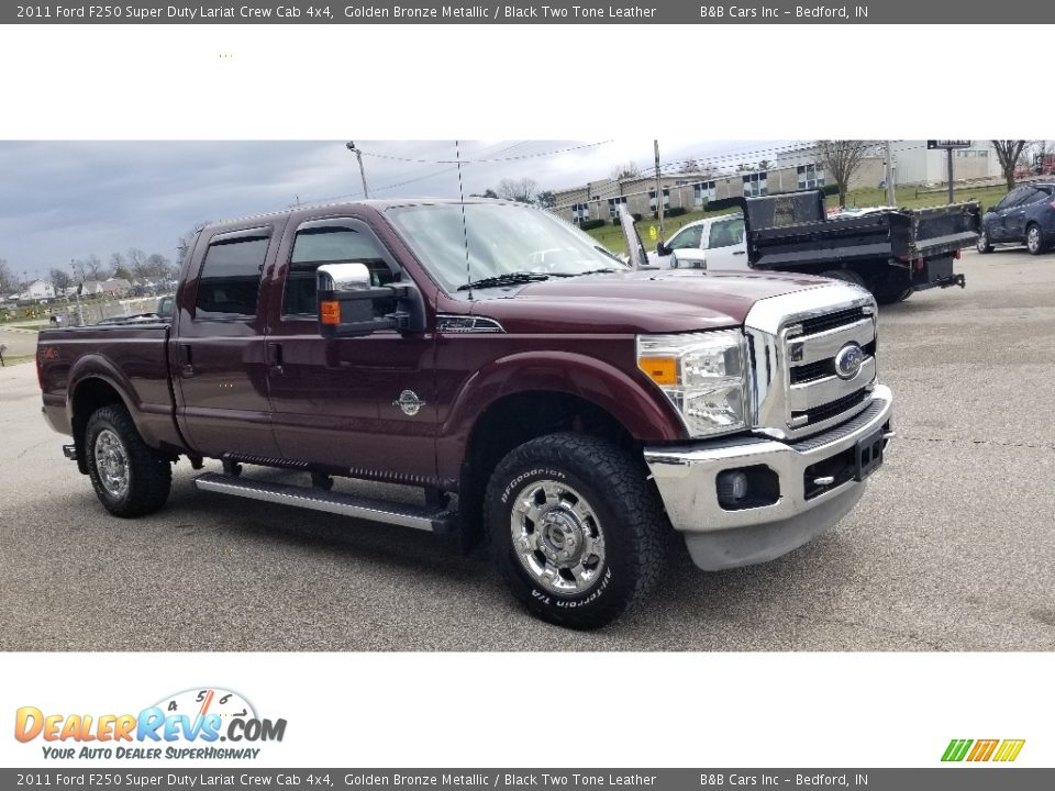 2011 Ford F250 Super Duty Lariat Crew Cab 4x4 Golden Bronze Metallic / Black Two Tone Leather Photo #28